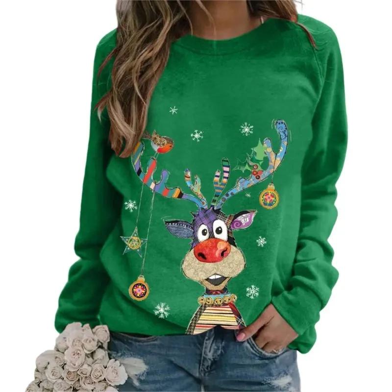 Simple and Fashionable Women's Clothing Round Neck Long Sleeve 3D Color Printing Summer Hooded Sweater