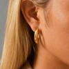 3pcs Set Stainless Steel Twists Texture Large Hoop Earrings for Women, Gold Plated Cubic Zircon Stud Earrings, Fashion Jewelry