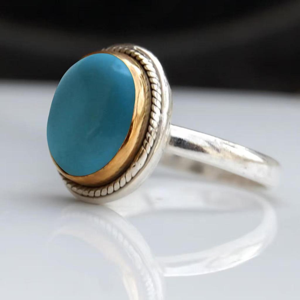 Sleeping Beauty Blue Arizona Turquoise Gemstone 925 Sterling Silver Ring