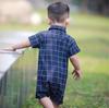 Baby Romper with Front Checkered Baby 100 HY02 [SEIWARAKU] Collar, Cute, Opening, One-Piece, Pattern, Stylish, Pajamas, Shower, Days, Wedding,