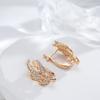 New Hollow Leaf Drop Earrings For Women  Rose Gold Color Unique Romantic Wedding Earrings Fashion Creative Jewelry