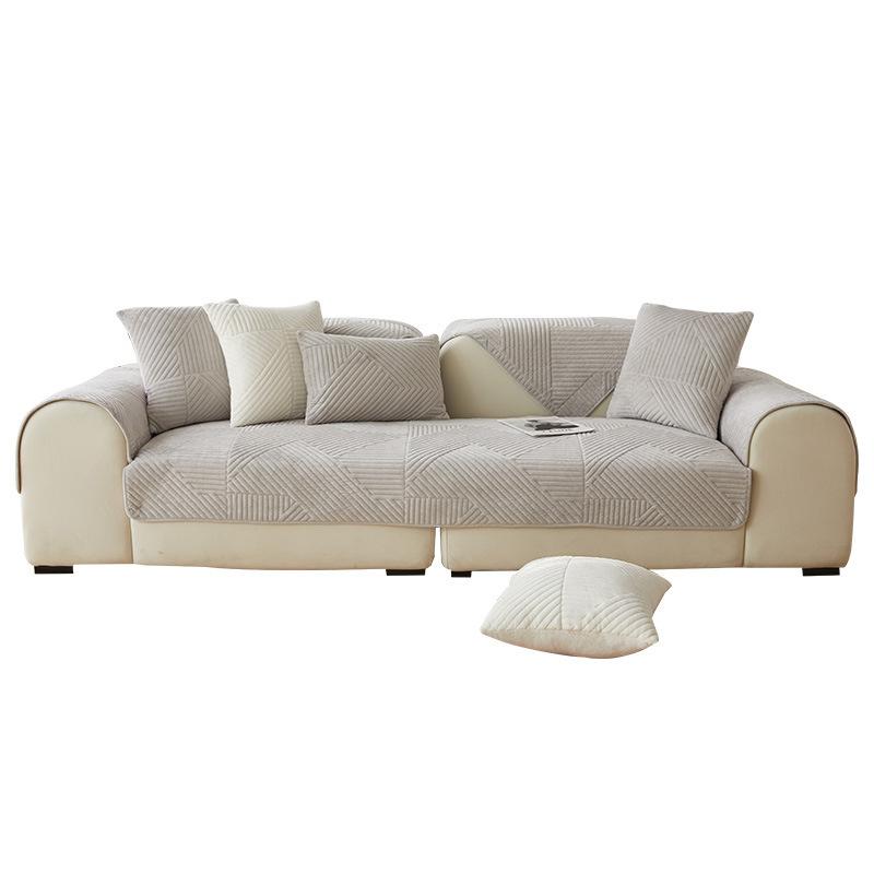 Short Plush Leather Sofa Cushion Anti-slip Modern Simple Four-season Sofa Cover Winter Fabric Seat Cushion