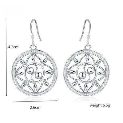Versilberte Ohrringe S925 Silberohrringe Silberschmuck Mode Hochzeit Mädchen Paar Retro-Ohrringe Schmuck