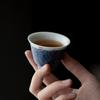 1pcs Vintage Blue Ceramic Chinese Calligraphy Tea Cup Handmade Kung Fu Tea Cup Elegant Tea Ceremony Accessories
