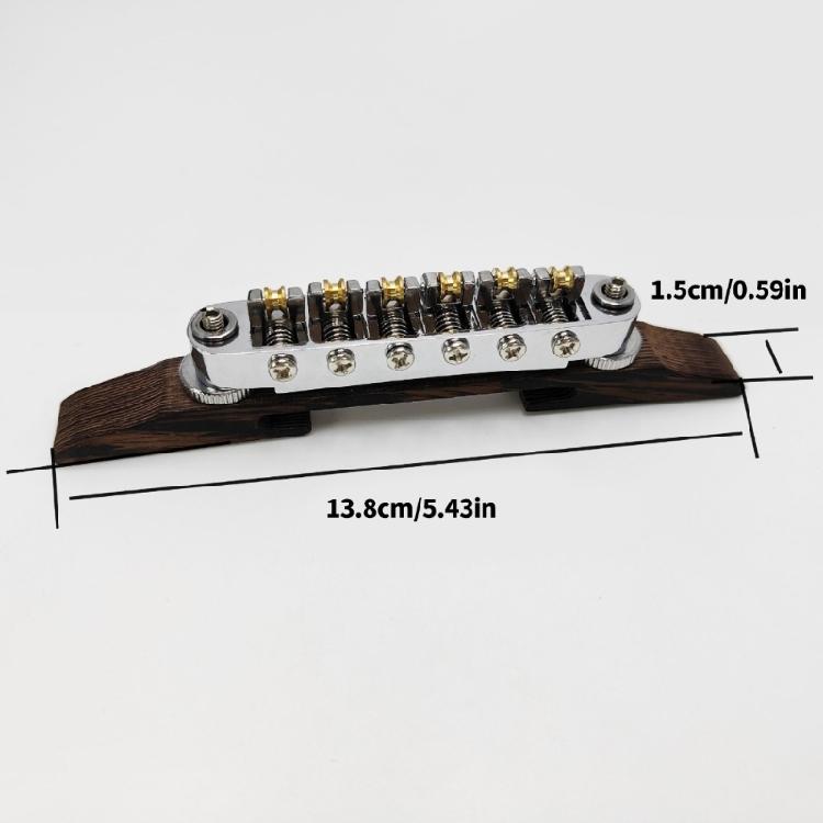Guitar Bridge Tailpiece with Golden Roller Saddles Adjustable Archtop Guitar Bridge Electric Guitar Accessories