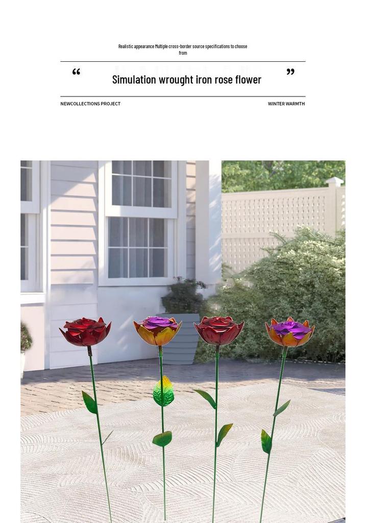 Ornements de Jardin de Roses en Fer Forgé pour la Décoration de Balcon et de Cour