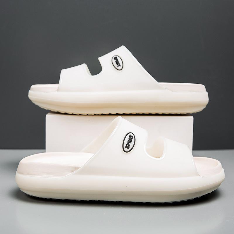 

2025 светящиеся тапочки, наступающие на дерьмо, мужские домашние тапочки EVA на толстой подошве, тапочки на одно слово, износостойкие, нескользящие тапочки 40