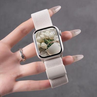 Magnetische Nylonbanden Voor Apple Watch Band 45mm 46mm 42mm 44mm 49mm 40 41 correa bracelet iwatch Series 11 10 9 7 8 6 se ultra 3