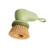 Automatic Liquid Adding Kitchen Pot Brush, Press Type, Natural Sisal for Easy Cleaning