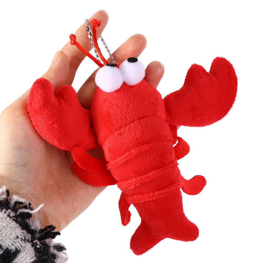 Animal Crayfish Red Lobster Pendant Prop Keyring Bag Pendant Plush Toy Keychains Stuffed Keychain