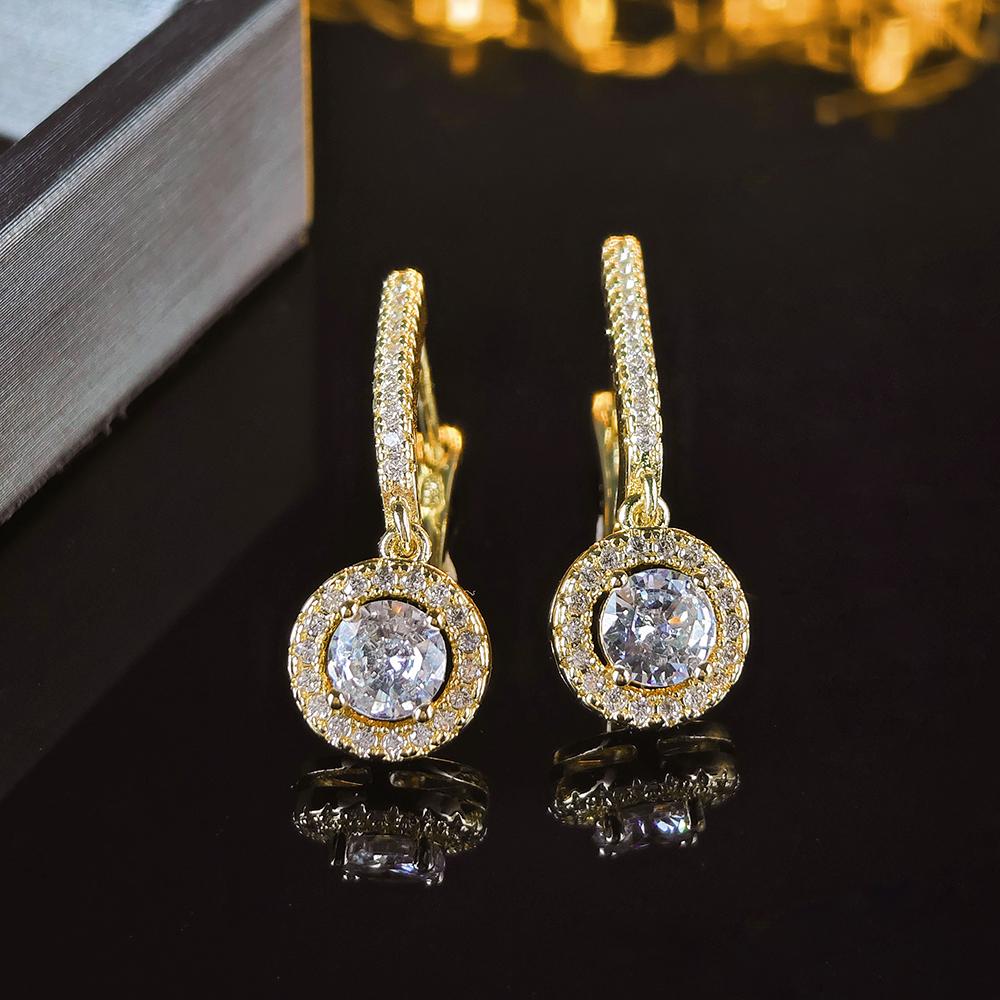 2026 New Arrival Trendy Halo Rose Gold Silver Color Korean Earrings Fashion Jewelry for Women Free Items Gift E5608