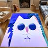 Cool Cat with Sunglasses Patterned carpet, non slip mat suitable for living room and bedroom sofas