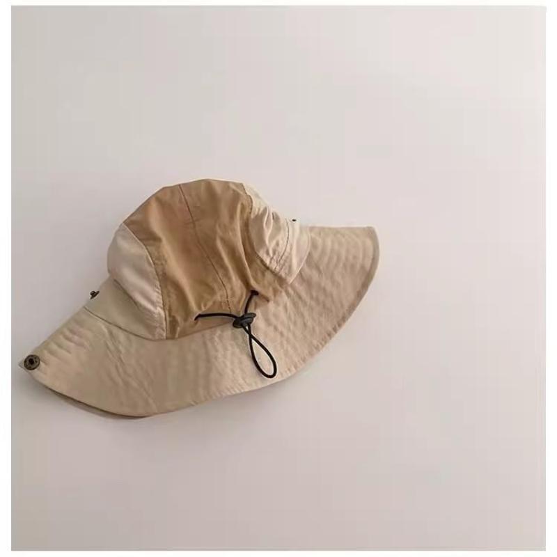 Kids Wide Brim Bucket Hats Quick Drying Thin Mesh Sun Hat Adjustable Drawstring for Summer Holiday Seaside Vacation