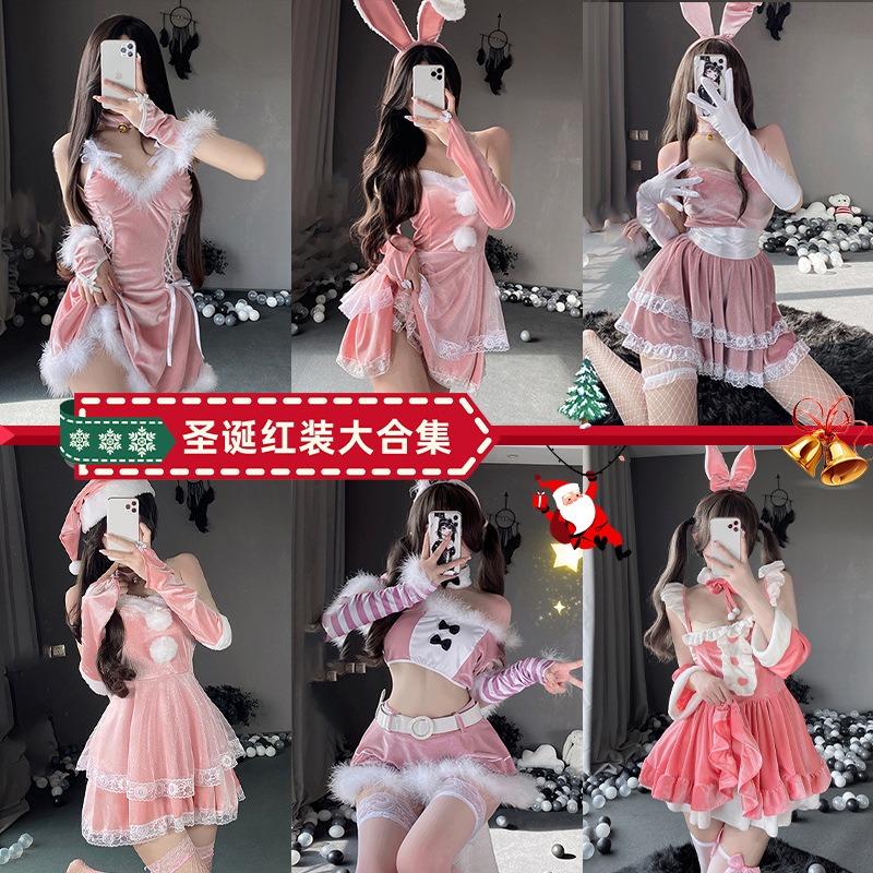 Golden Velvet Christmas Clothing Sexy Bunny Clothing Sex Underwear Nightclub Bar Party Clothing Performance