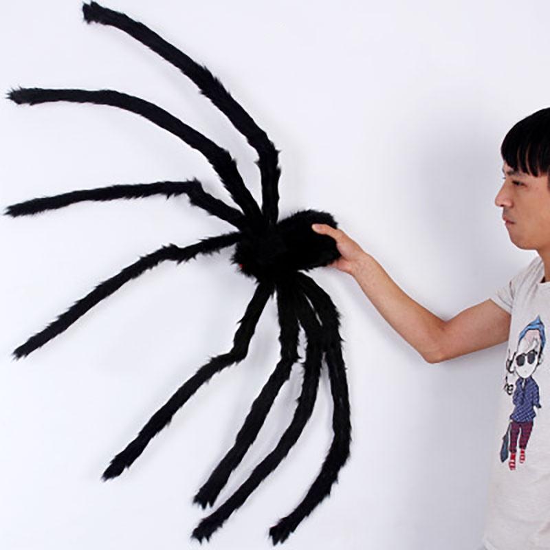 Scary Black Spider With Long Hairy Legs For Spooky Halloween Indoor Outdoor Decor