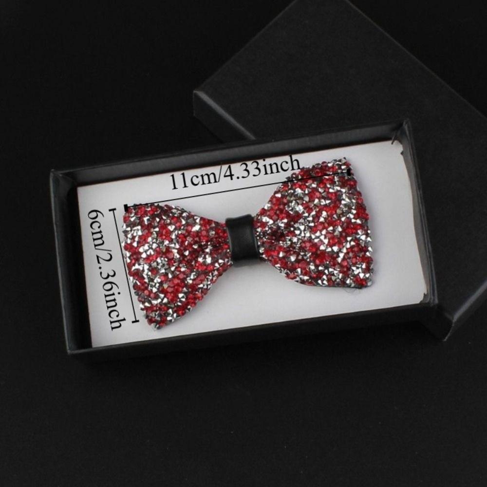 Corbata de cuello ajustable Lazo brillante Corbata de cristal con purpurina formal Ocasión de banquete