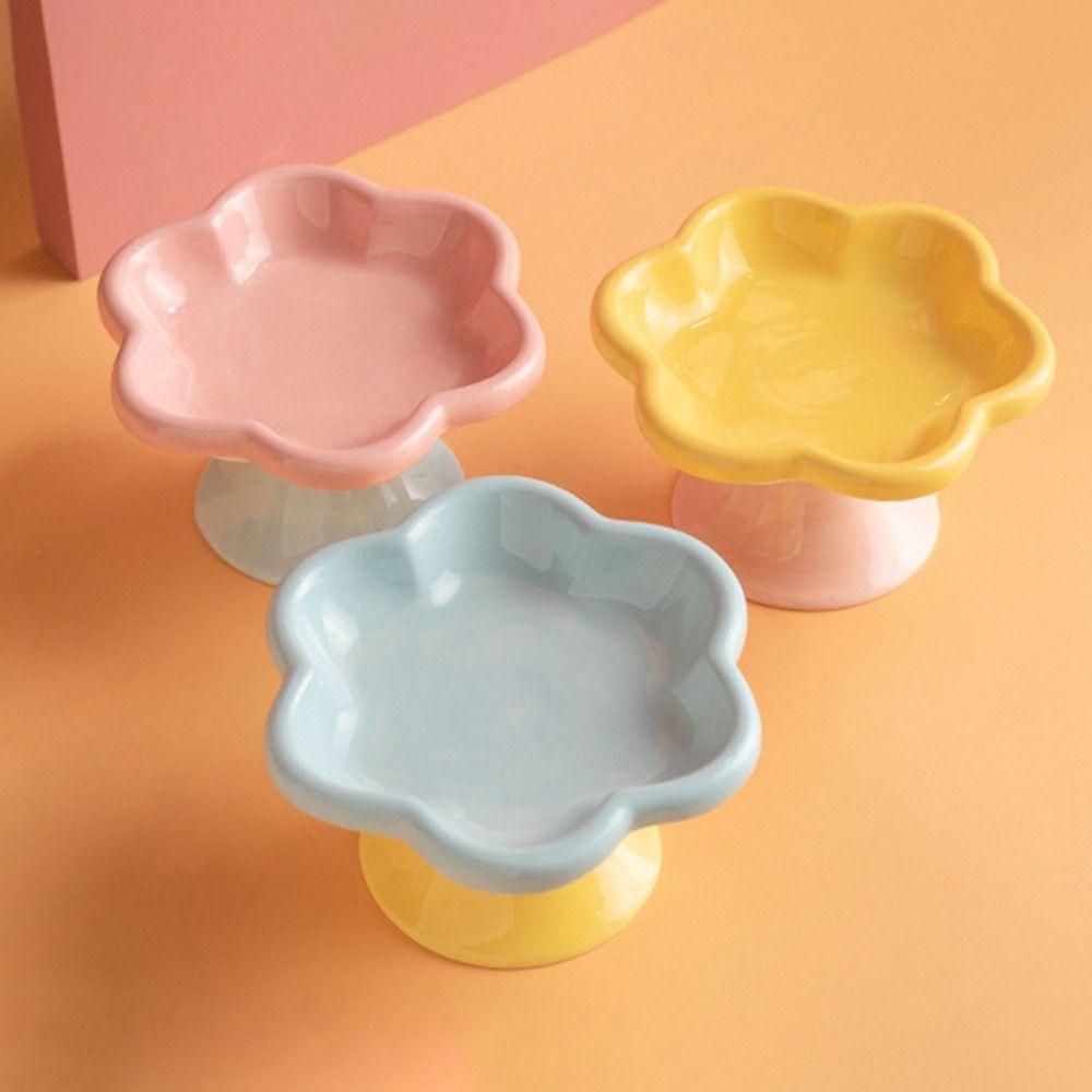 Anti Tipping Ceramic Cat Bowl Neck Protection Pet Drinking Eating Feeder  Wet Dry Food