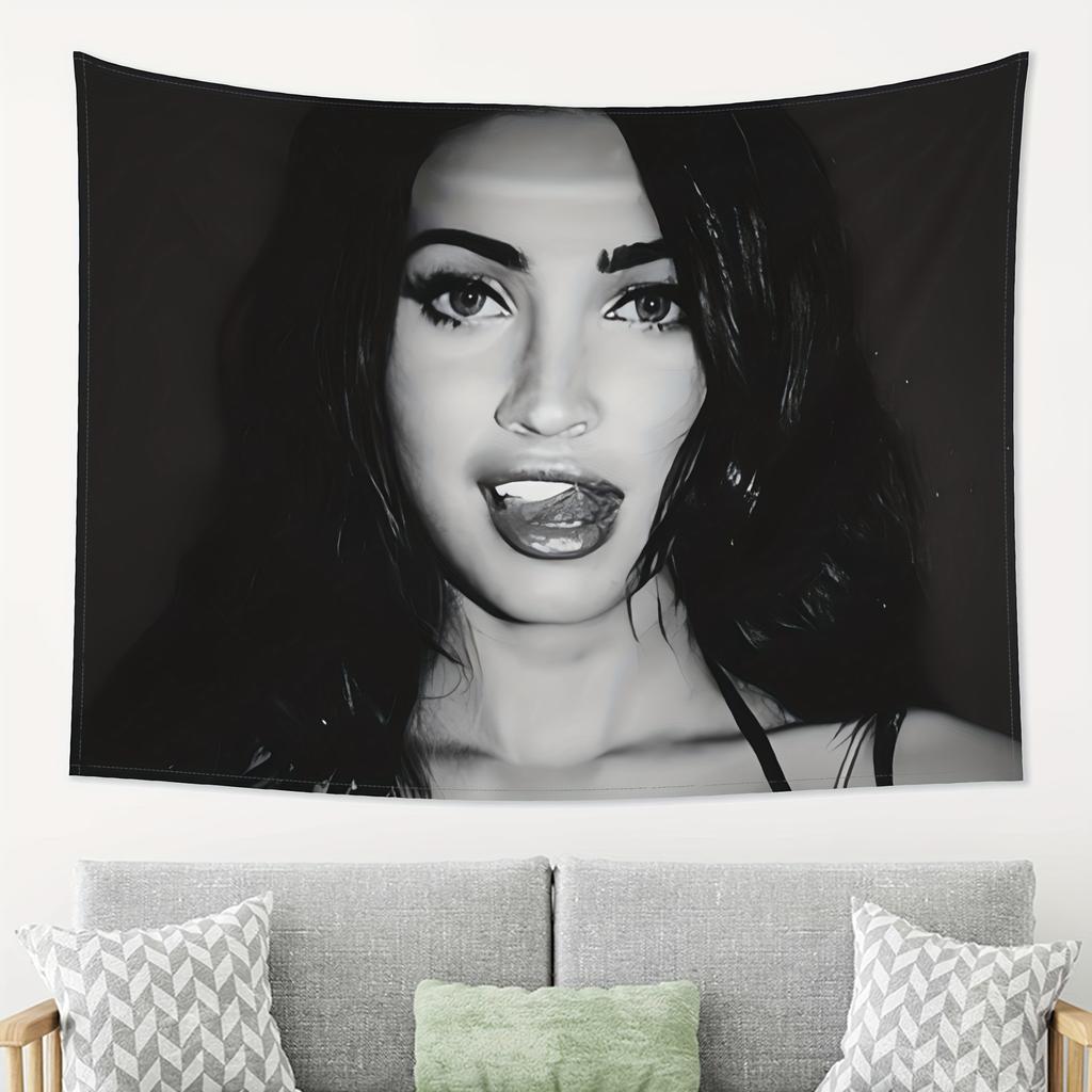 MEGAN FOX Wall Tapestry High Definition Printed Horizontal Wall Hanging for Living Room Bedroom Office Party Birthday Valentine