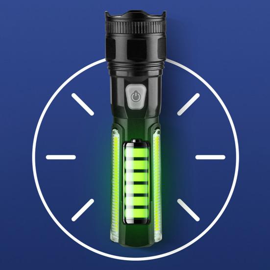 Multi-function Flashlight Zoom 5 Modes Adjustable Ultra Bright USB Rechargeable Portable Outdoor Camping Hiking Emergency Handheld Torch Lamp