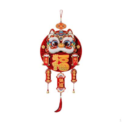 Chinesisches Mondjahr Hängender Schmuck Segensworte 14.1x39.7 Zoll mit Roter Quaste für Zuhause