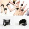 Jewelry High Quality Band Above Plain Stack Knuckle Ring Midi Ring Set Black