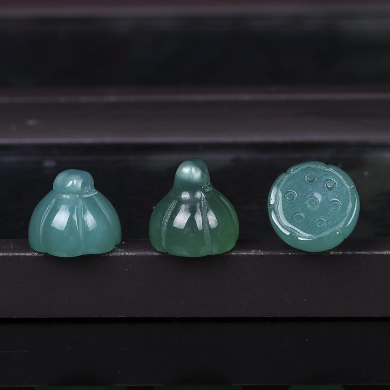 Dongling White Jade Safety Buckle Pendant - Gold Silk Jade DIY Accessory