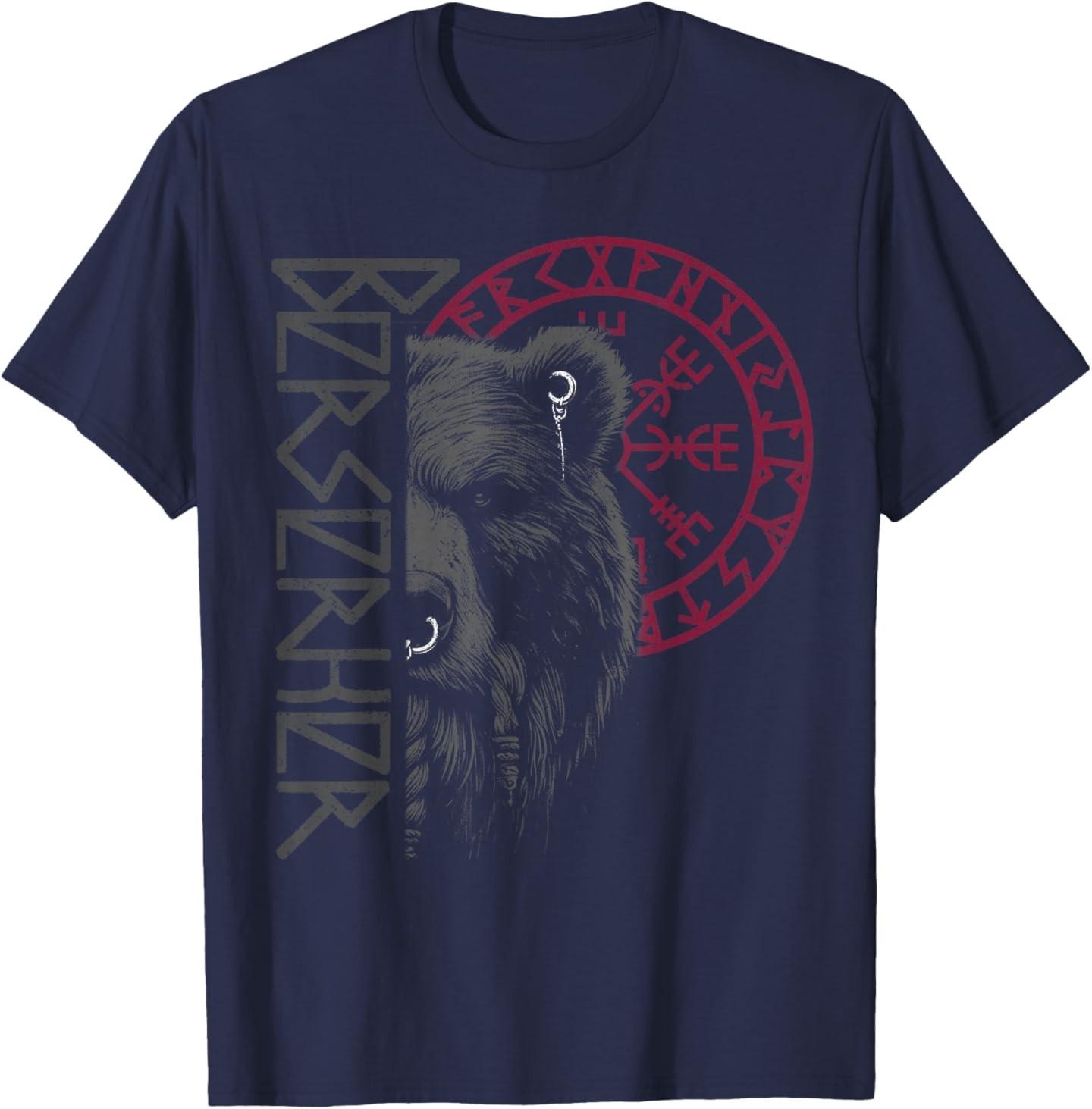 Berserker Bear Warrior Nordic Mythology Viking Compass T-Shirt S разноцветный