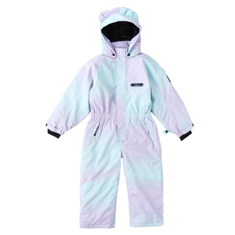 Oddivski Unisex Children's Cartoon Ski Suit - Warm, Waterproof, Windproof One-Piece for Indoor Skiing.