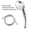 Golden 3 Modes High Pressure Shower Head Set With Hose and Holder Large Flow Rainfall Handheld Shower Faucet Bathroom Accessoies