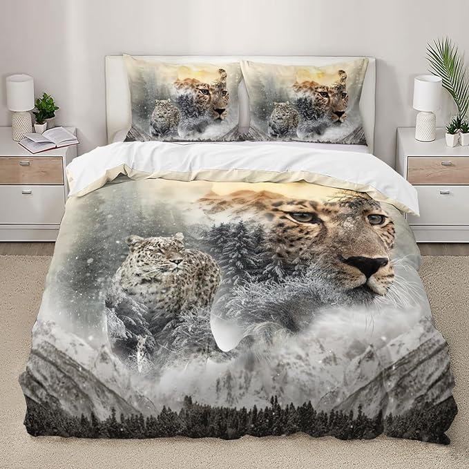 Three-Piece Bedding Home Textiles Animal Digital Printing Quilt Cover Sheet Kit