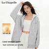La Chapelle Women's Hooded Zip-Up Sweatshirt Cardigan