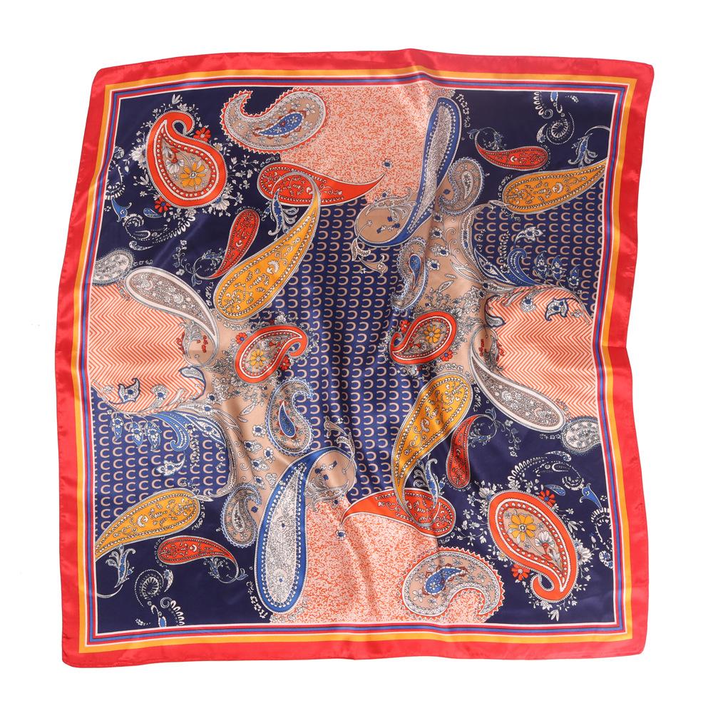 

Высококачественные роскошные шелковые шарфы, повязка на голову, шарфы, шейный шарф для женщин, шелковый шарф с цепочкой, женская декоративная шаль 90*90cm