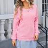 Women's Casual Solid Sweater Chest Pocket  Neck Long Sleeve Fall Knit Top Pullover