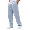 Men's Casual Denim Pants Elastic Waistband with Drawstring Relaxed Fit Straight Leg Jeans Suitable for Everyday Wear