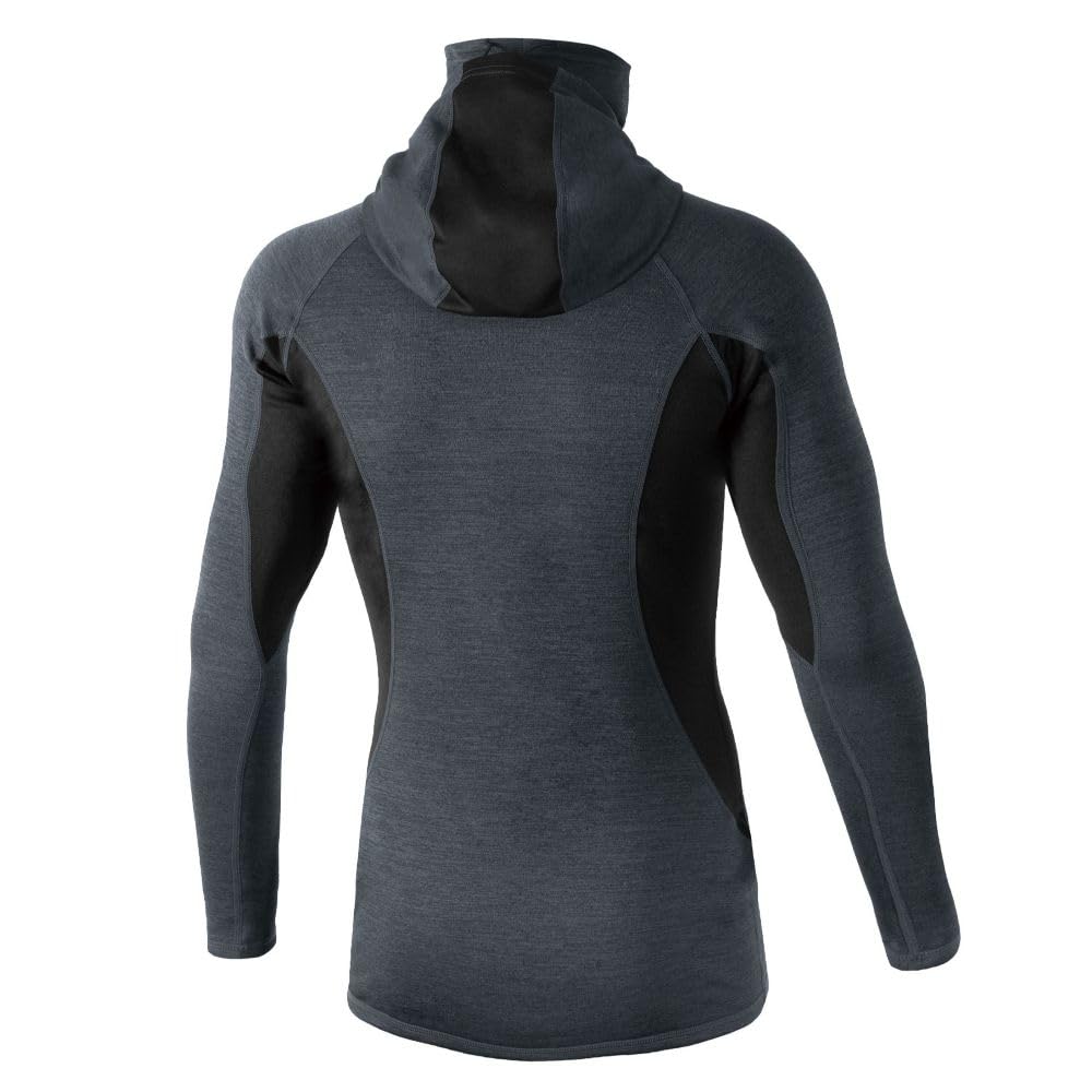 EVEN RIVER Värmande Body Hoodie Hög Hals för Höst/Vinter, Melange Marinblå, GTV46 04 LL