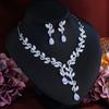 Wedding Bridal Necklace Earrings Jewelry Set Inlaid Zircon Light Luxury Dress Wedding Set Chain