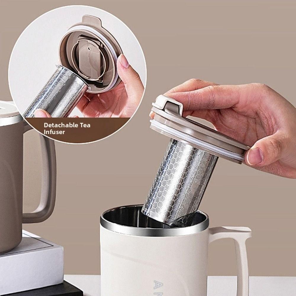 Stainless Steel Insulated Coffee Cup 500ml Thermos Cup Durable Milk Coffee Mug  Student