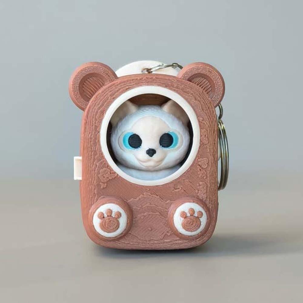 Lightweight Build 3D Printed Keychain Vibrant Shades Trendy Bag Charm Micro Kitten Bag Gifting