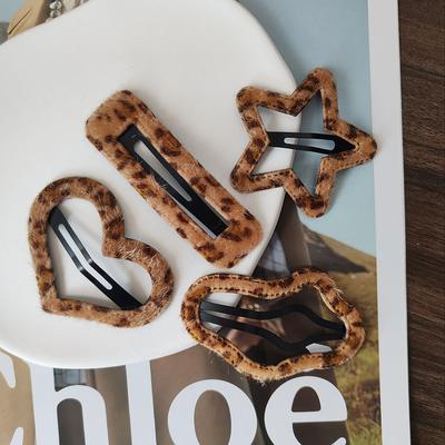 4 ks Módní Evropské a Americké Sexy Leopardí BB Sponka do Vlasů Sponka do Vlasů Boční Sponky pro Dívky Ženy Vlasové Doplňky