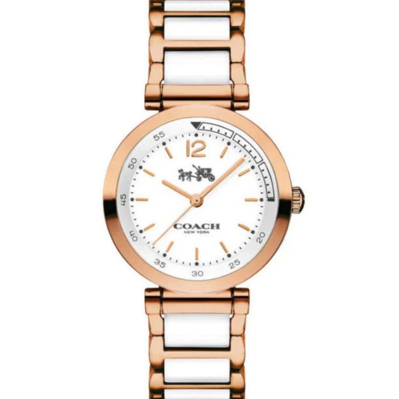 

Coach Women’s Quartz Two-tone Ceramic & Stainless Steel White Dial 30mm Watch 14502463 золотой