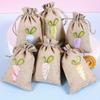 6PCS Drawstring Design Gift Bags Cartoon Pattern Cloth Pouch for Wedding Party Favor Candy Gift Packaging Bag Storage Decoration