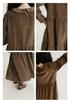 Japanese Style Corduroy Doll Collar Autumn A-Line Long-Sleeve Dress