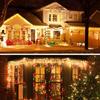 4M/7M Length Solar LED Curtain Light 8 Modes Ultra Bright Icicle String Light Waterproof Outdoor String Light