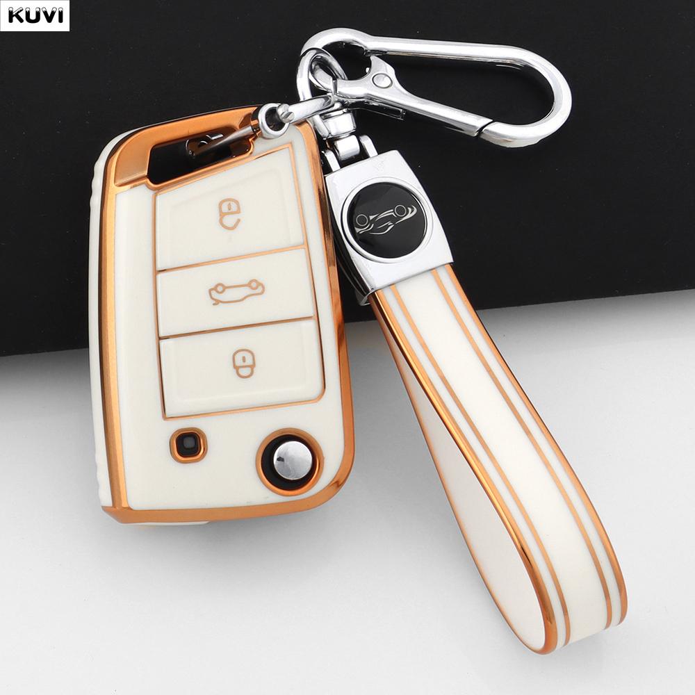 Tpu 3 4 Buttons Car Flip Key Case Cover For Vw Volkswagen Golf 7 Mk7 Tiguan Mk2 For Seat Ateca Leon Fr 2 Ibiza For Skoda Octavia