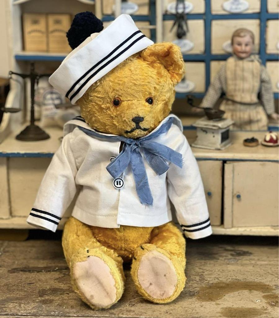 [USED] Vintage bear, teddy bear, marine bear, used, room decoration, stuffed toy, bear