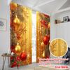 2pcs,2D plane printing Creative Curtains Christmas Tree Ornaments Festive Snowflakes Versatile Polyester Fabric (without rod)