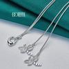 Snake Chain Romantic Dragonfly Necklace 925 Sterling Silver Fashion Jewelry