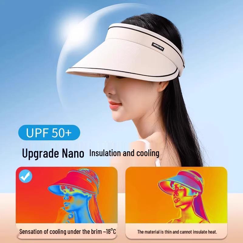 Women's Foldable Summer Sun Hat - UV Protection, Empty Top, Outdoor 2025 Design