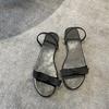 2025 Summer New Bow Simple Flat Shoes with Sandals Leather Cool Slippers Women's Fashion