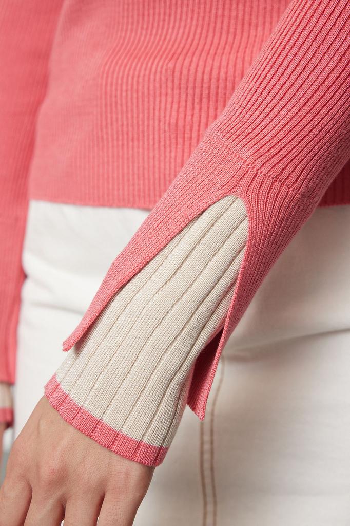 Damski sweter w eleganckim stylu Czarny sweter z dzianiny w bloki kolorów najwyższej jakości